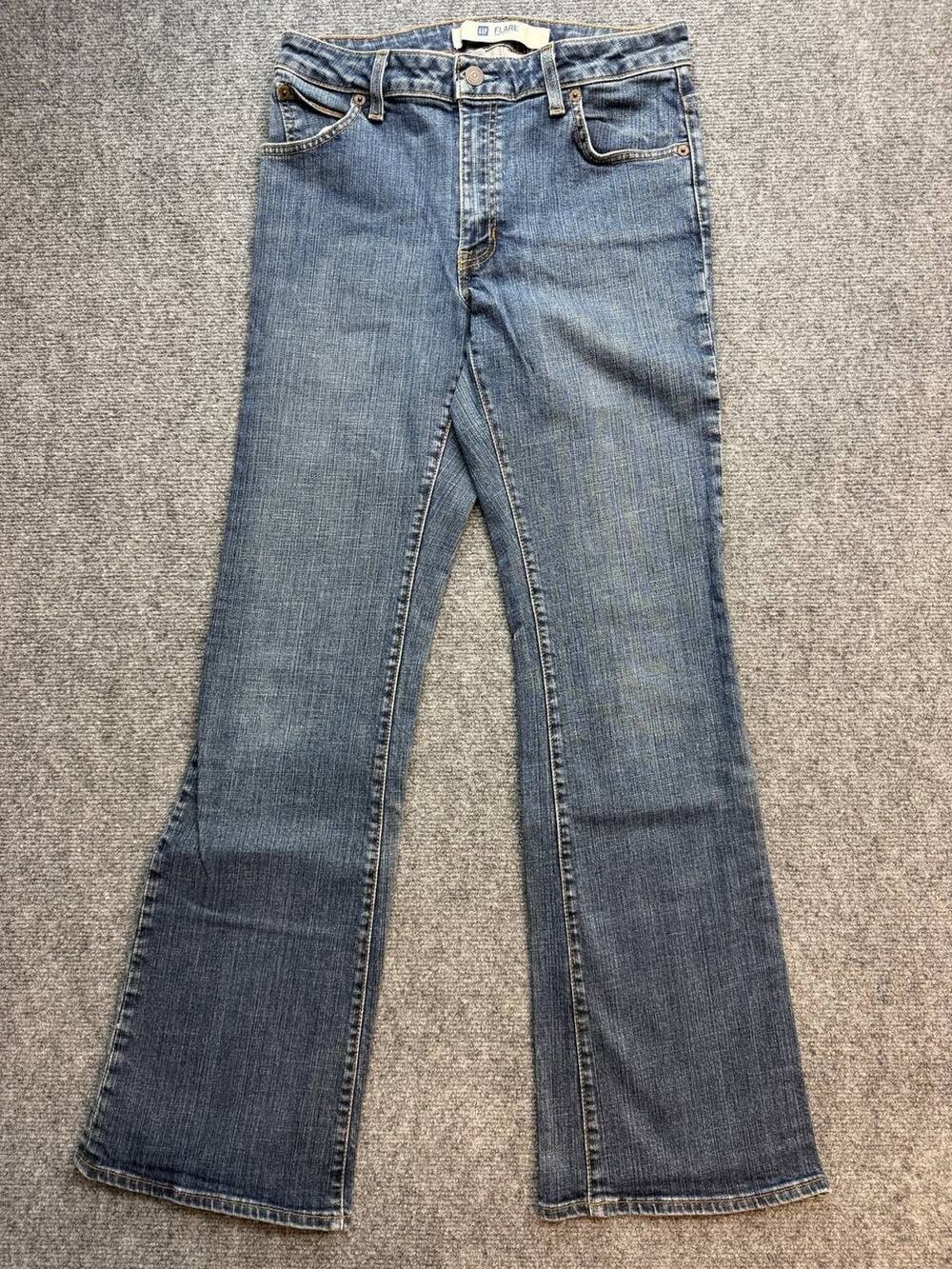 Y2K Gap Flare Jeans Women's Size 8R Blue Stretch Denim Made in Canada
